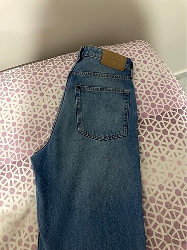 38 Beden mavi Renk H&M wide regular fit jean