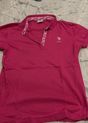 U.S Polo Assn. Canli Fusya U S Polo Sort Kollu Polo Tisort
