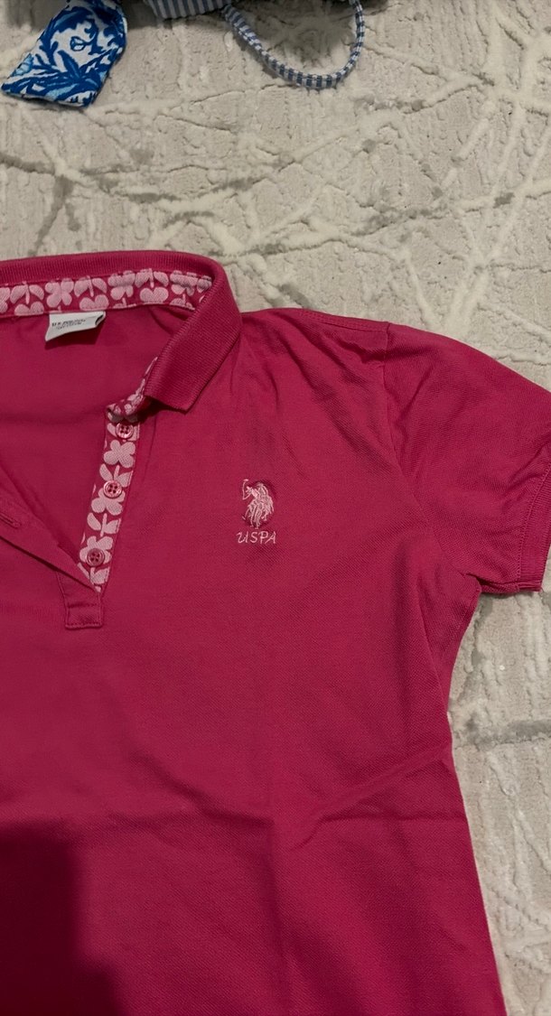 Canlı Fuşya U.S. Polo Şort Kollu Polo Tişört — görsel 2/5