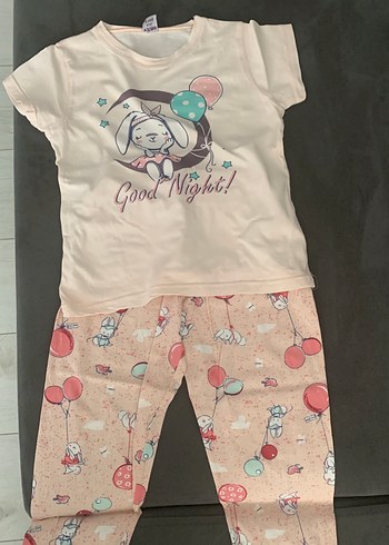 xs Beden Baskılı Kısa Kollu kız çocuk pijama