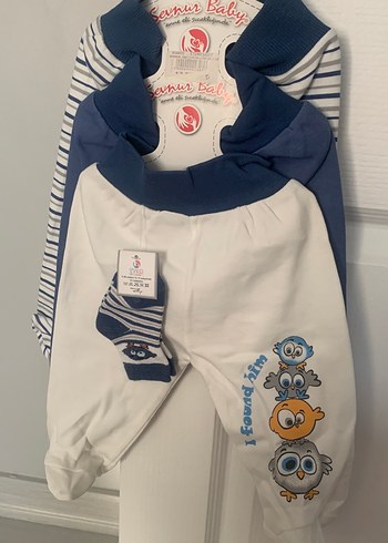 Mavi Baskılı Bebek patikli pantolon - Görsel 2