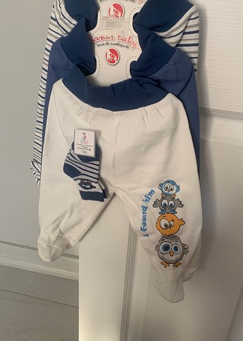 Mavi Baskılı Bebek patikli pantolon - Görsel 3