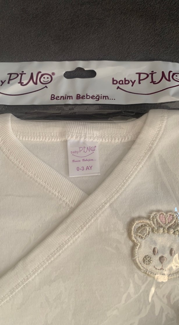 Baskılı Beyaz Bebek iç dış zıbın - Görsel 2