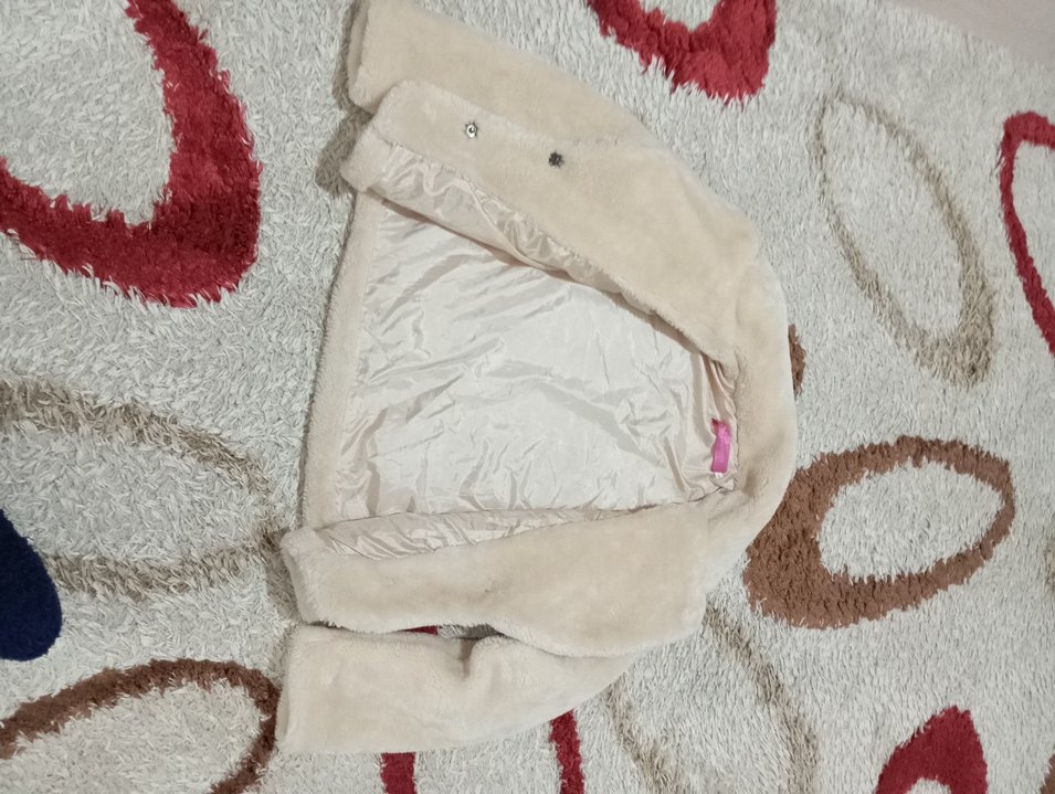 Bej Kadın Midi Boy Kürk Detaylı Ceket - Görsel 3