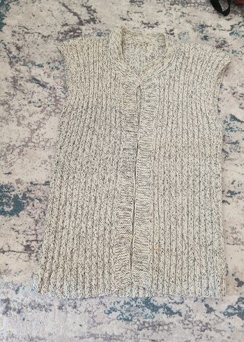 gri el örgüsü yelek - Görsel 3