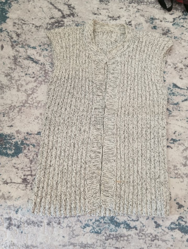 gri el örgüsü yelek - Görsel 3