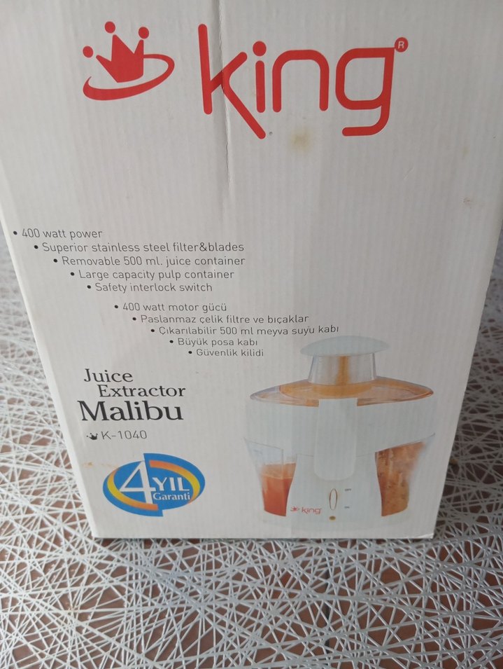 King  Katı Meyve Sıkacağı Beyaz - Görsel 2