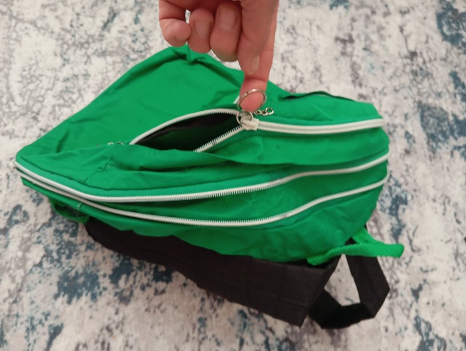 Yeşil Fermuarlı Kadın Sırt Çantası - Görsel 3