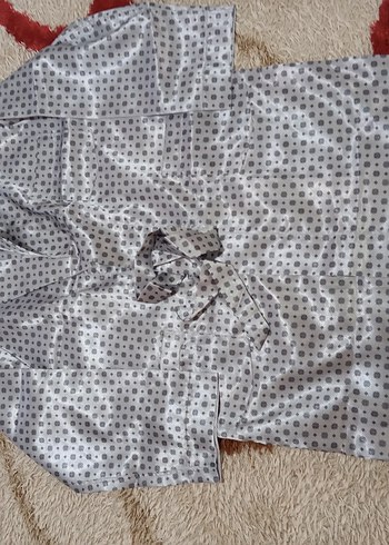 Gri saten sabahlık ve picama takımı erkek  - Görsel 5