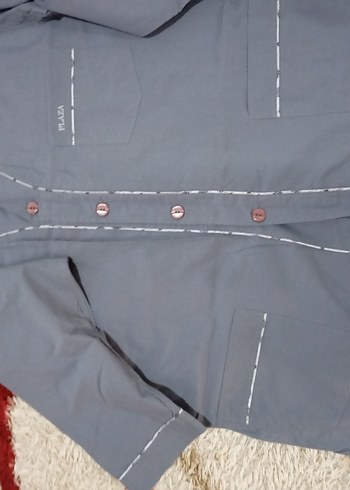 Gri saten sabahlık ve picama takımı erkek  - Görsel 2