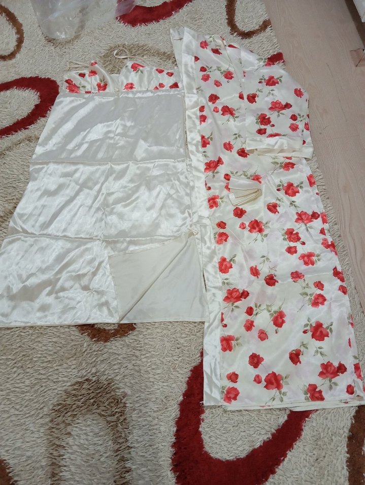 DiANA saten Beyaz sabahlık ve picama takımı bayan - Görsel 2