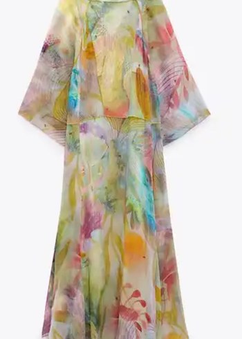 Zara Zara Pastel Renkli Uzun Elbise