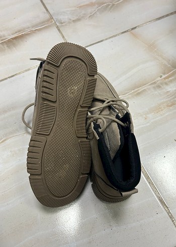 Bej Minimalist Erkek Bağcıklı kışlık Bot Ayakkabı - Görsel 5