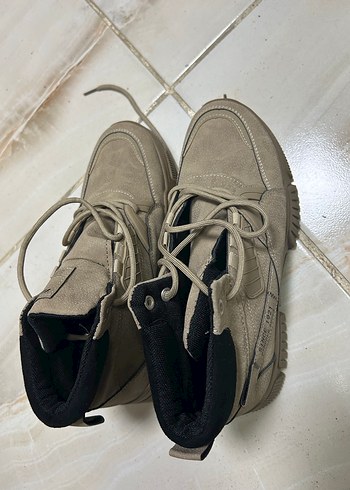 Bej Minimalist Erkek Bağcıklı kışlık Bot Ayakkabı - Görsel 3