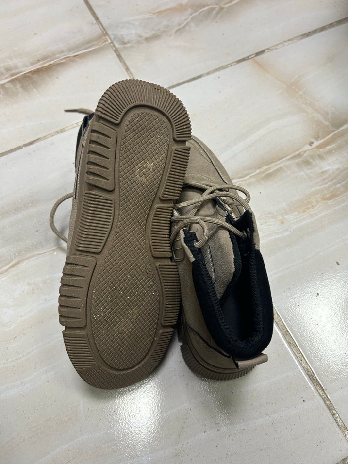 Bej Minimalist Erkek Bağcıklı kışlık Bot Ayakkabı - Görsel 5