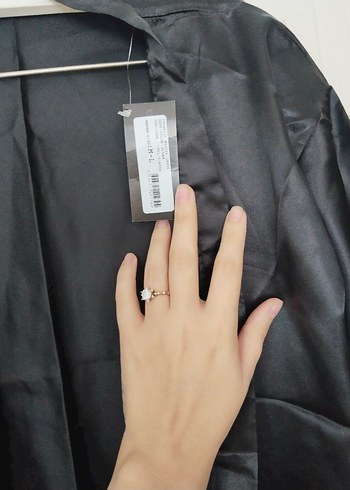 Miorre marka kadın Siyah saten Sabahlık - Görsel 3