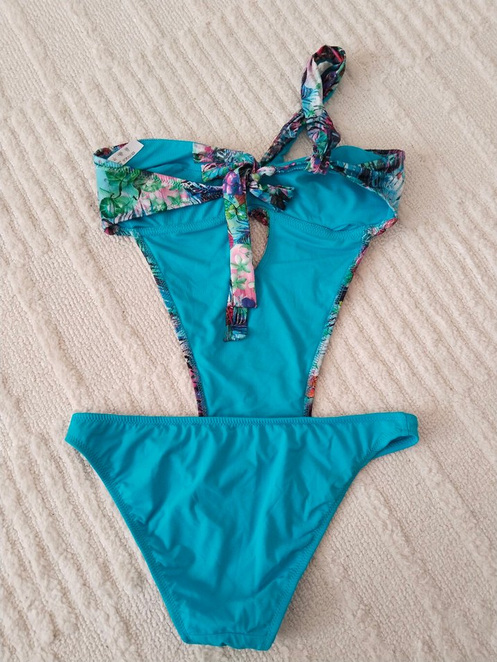 Kom marka turkuaz Tie-Dye Desenli Kadın Mayokini - Görsel 2