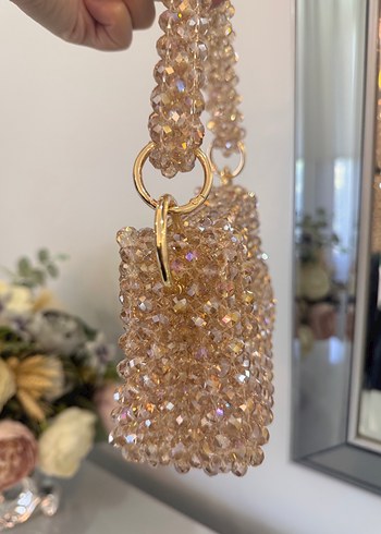 Beden Altın kristal boncuklu Kadın Çanta