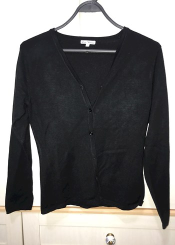 Siyah Süet V Yaka Kadın Hırka - Görsel 2