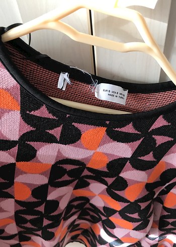 Desenli Uzun Kollu Kadın Triko Kazak - Görsel 2