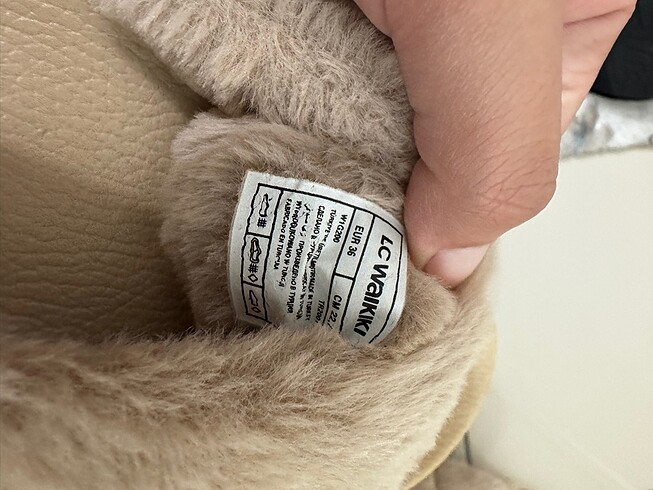 36 Beden camel Renk Peluş terlik