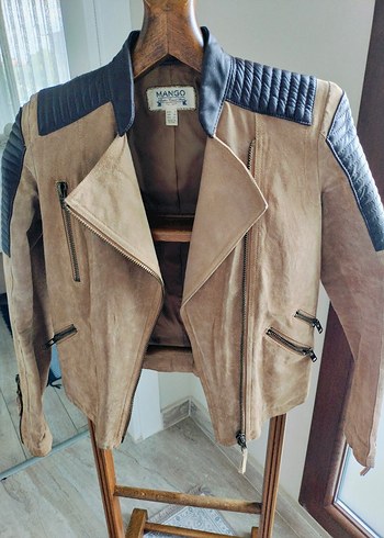 Kahverengi Süet Biker Ceket