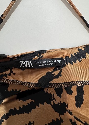 s Beden Zebra Desenli Uzun Drapeli Kadın Elbise