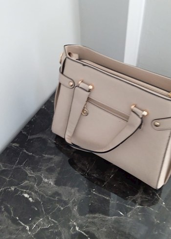 Bej Deri Tokalı Kadın Çanta - Görsel 2