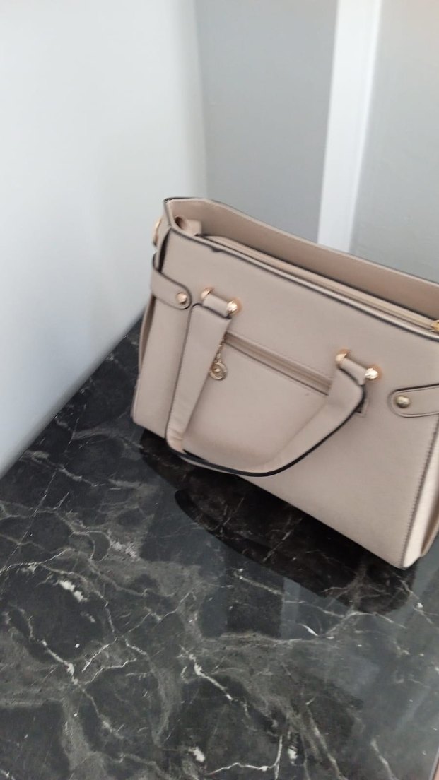 Bej Deri Tokalı Kadın Çanta - Görsel 2