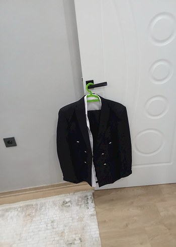 Gri Kemerli Beyaz Keten Erkek Gömlek ceket pantolon takım - Görsel 2