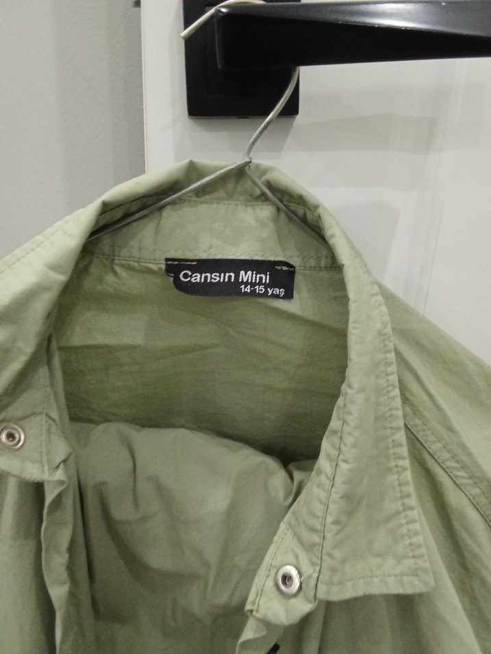 Düğmeli Haki Erkek 13/14yaşgömlek kargo pantolon - Görsel 2