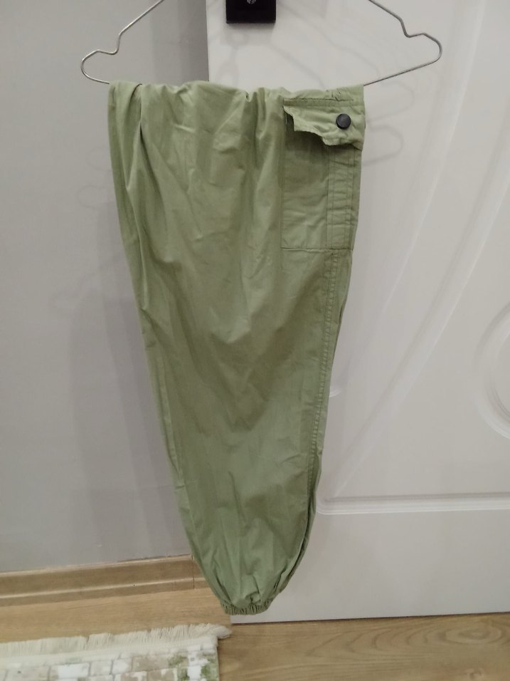 Düğmeli Haki Erkek 13/14yaşgömlek kargo pantolon - Görsel 4