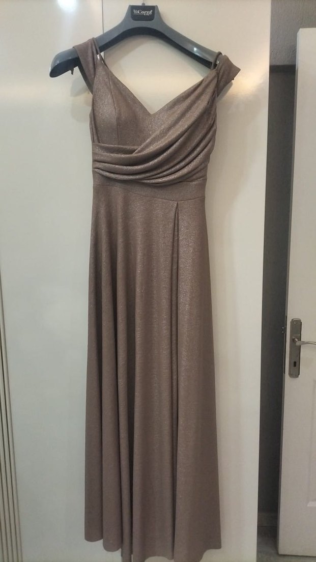 bej rengi abiye - Görsel 2