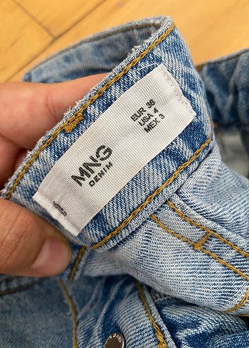 36 Beden Mavi Midi Boy Rahat Kesim Kadın Pantolon