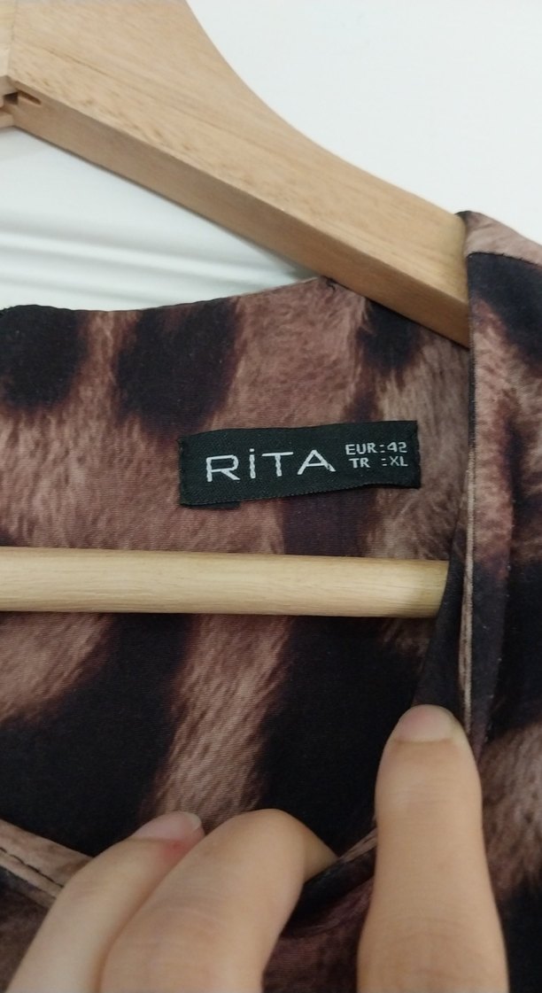 Kahverengi Leopar Desenli Elbise - Görsel 2