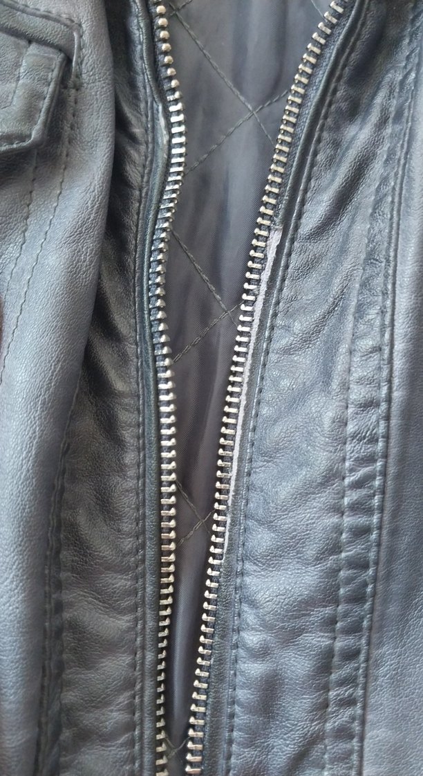 Gri Deri Biker Ceket - Görsel 3