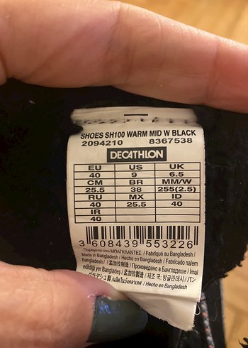 39 Beden Decathlon Siyah kar botu