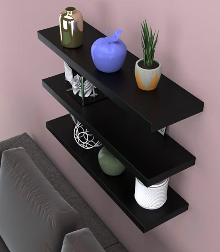 Modern Duvar Rafı 3 Lü Set Gizli Raf - Görsel 2