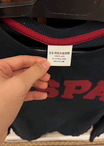 USPA Baskılı Siyah Erkek Sweatshirt - Görsel 3