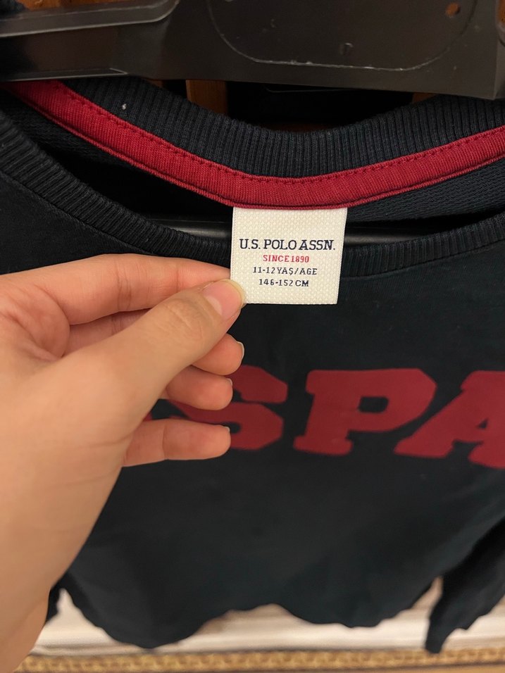 USPA Baskılı Siyah Erkek Sweatshirt - Görsel 3