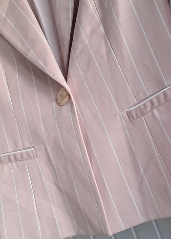 s Beden Pembe Düğmeli Kadın Blazer Ceket