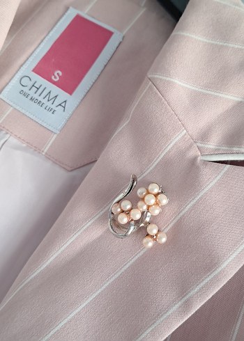 Chima Pembe Düğmeli Kadın Blazer Ceket