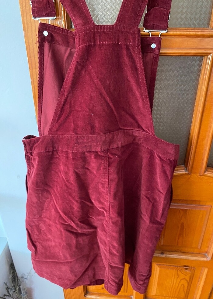 Kırmızı kısa salopet - Görsel 2