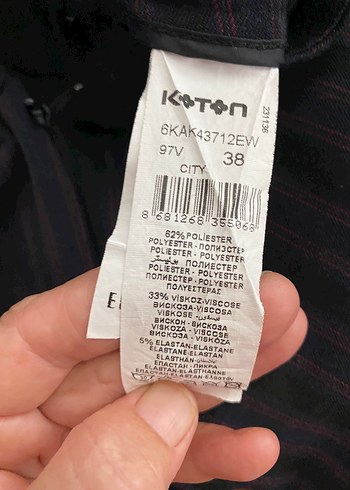 38 Beden Siyah Çizgili Kadın Kumaş Pantolon