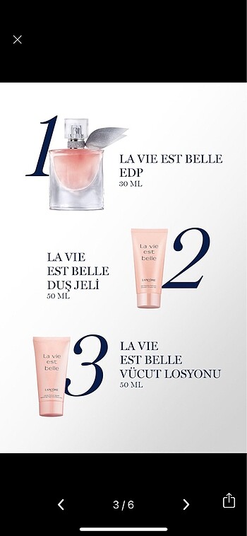 Beden La Vie Est Belle Edp 30ml Parfüm Krem ve Duş jeli Seti
