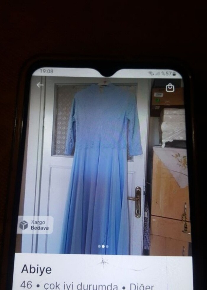 Abiye uzun tuvalet elbise  mavi - Görsel 2