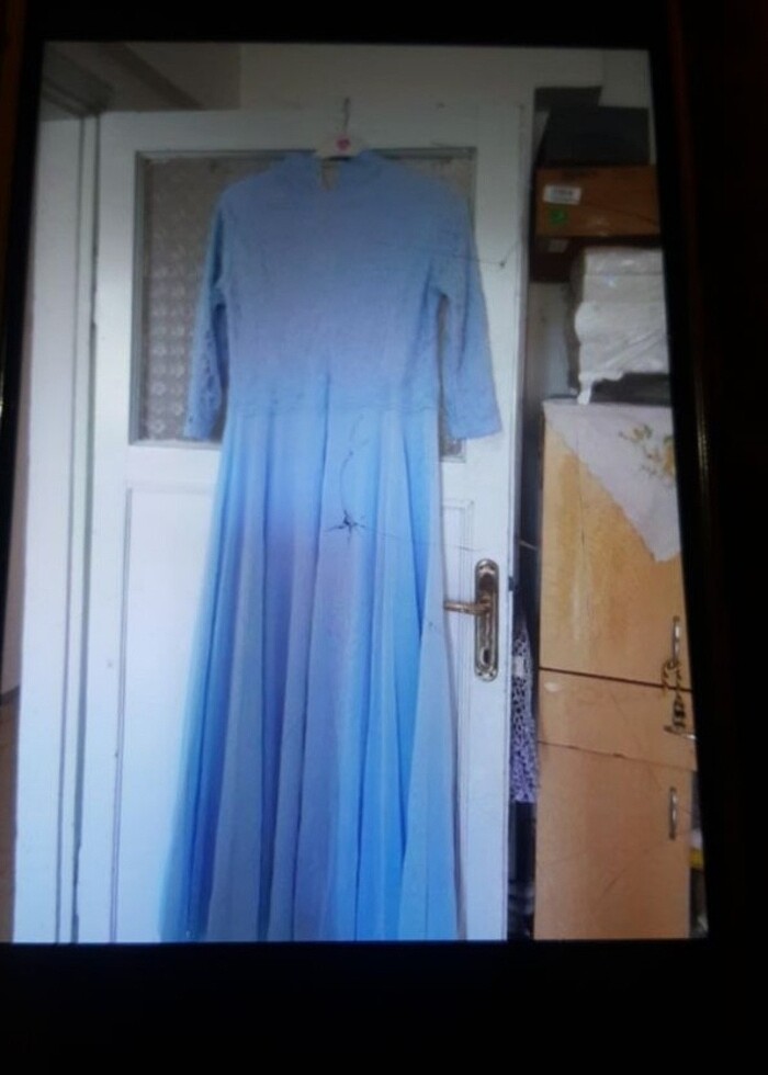 Abiye uzun tuvalet elbise  mavi - Görsel 4