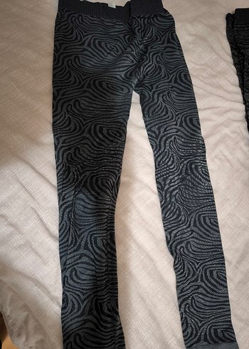 Kadın Siyah Zebra Desenli Esnek Tayt 2 adet - Görsel 4