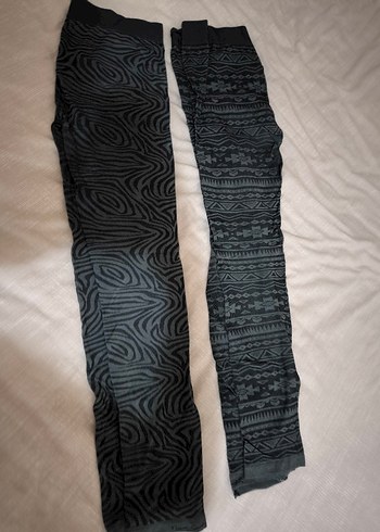 Kadın Siyah Zebra Desenli Esnek Tayt 2 adet - Görsel 2