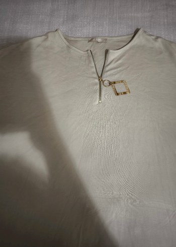 Zincir Detaylı Bej Kadın Triko bluz - Görsel 7